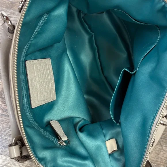 Coach Madison Leather Lindsey Satchel — Pebbled Dove Gray (Style G1120-18609)